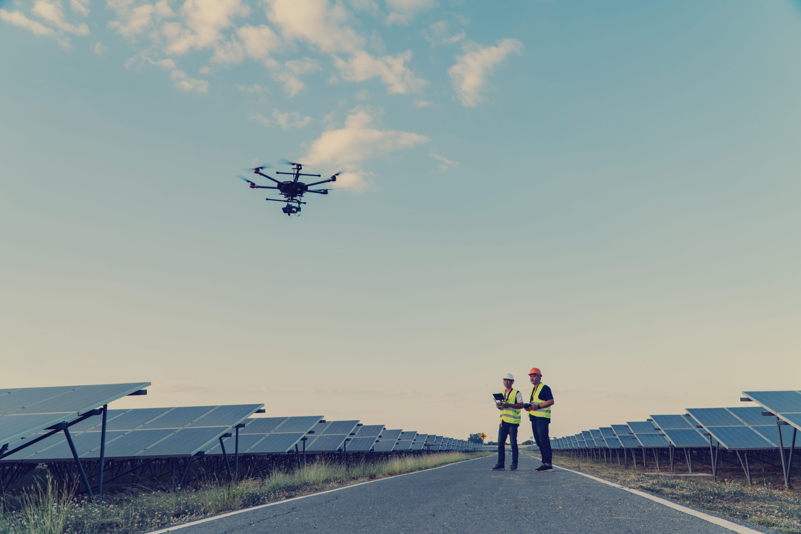 Inspector engineering concept; Engineer inspect solar panel  at solar power plant